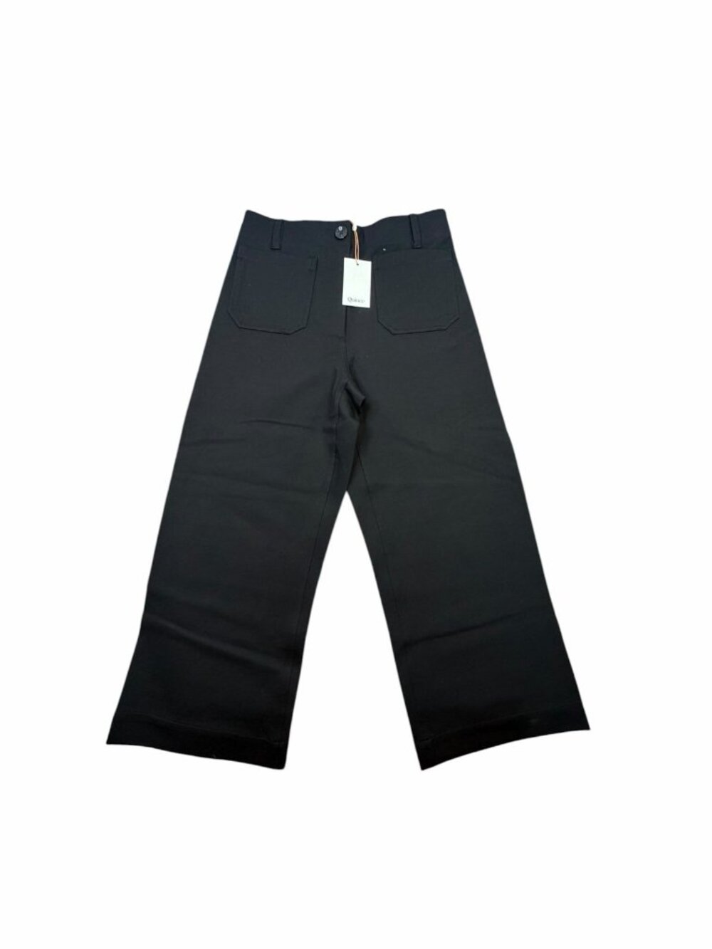 NWT Quince Ultra Stretch Ponte Cropped Wide Leg Pants Black Size 10